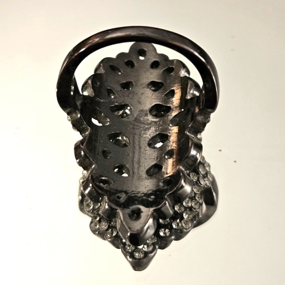 Sparkling Rhinestone Filagree Ring - Picture 3 of 6